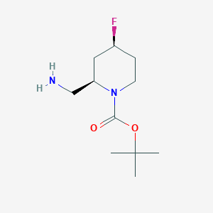 molecular formula C11H21FN2O2 B8257112 tert-butyl (2R,4S)-2-(aminomethyl)-4-fluoropiperidine-1-carboxylate 