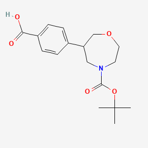 molecular formula C17H23NO5 B8257123 4-(4-(Tert-butoxycarbonyl)-1,4-oxazepan-6-yl)benzoic acid 