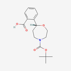 molecular formula C17H23NO5 B8257134 (R)-2-(4-(tert-butoxycarbonyl)-1,4-oxazepan-7-yl)benzoic acid 