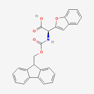 molecular formula C25H19NO5 B8257146 (R)-2-((((9H-fluoren-9-yl)methoxy)carbonyl)amino)-2-(benzofuran-2-yl)acetic acid 