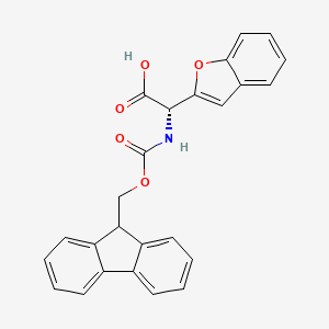 molecular formula C25H19NO5 B8257156 (S)-2-((((9H-fluoren-9-yl)methoxy)carbonyl)amino)-2-(benzofuran-2-yl)acetic acid 