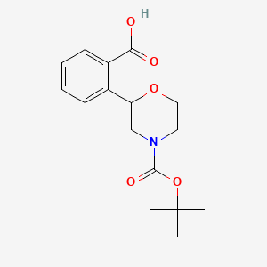 molecular formula C16H21NO5 B8257161 2-(4-(Tert-butoxycarbonyl)morpholin-2-yl)benzoic acid 
