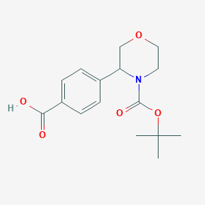 molecular formula C16H21NO5 B8257186 4-(4-Tert-butoxycarbonylmorpholin-3-yl)benzoic acid 
