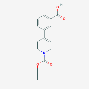 molecular formula C17H21NO4 B8257200 3-(1-(Tert-butoxycarbonyl)-1,2,3,6-tetrahydropyridin-4-yl)benzoic acid 