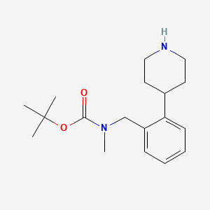molecular formula C18H28N2O2 B8257224 Tert-butyl methyl(2-(piperidin-4-yl)benzyl)carbamate 