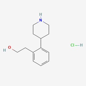 molecular formula C13H20ClNO B8257232 2-(2-(Piperidin-4-yl)phenyl)ethan-1-ol hydrochloride 