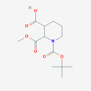 molecular formula C13H21NO6 B8257241 2-Methoxycarbonyl-1-[(2-methylpropan-2-yl)oxycarbonyl]piperidine-3-carboxylic acid 