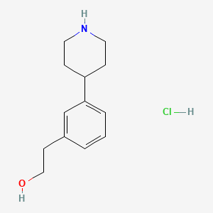 molecular formula C13H20ClNO B8257252 2-(3-(Piperidin-4-yl)phenyl)ethan-1-ol hydrochloride 