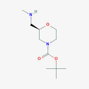 molecular formula C11H22N2O3 B8257255 tert-butyl (R)-2-((methylamino)methyl)morpholine-4-carboxylate 