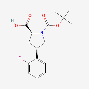 molecular formula C16H20FNO4 B8257261 (2S,4R)-1-(tert-butoxycarbonyl)-4-(2-fluorophenyl)pyrrolidine-2-carboxylic acid 
