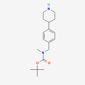 molecular formula C18H28N2O2 B8257268 Tert-butyl methyl(4-(piperidin-4-yl)benzyl)carbamate 