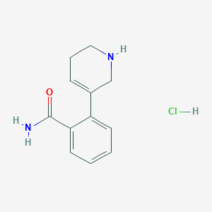 molecular formula C12H15ClN2O B8257272 2-(1,2,5,6-Tetrahydropyridin-3-yl)benzamide hydrochloride 