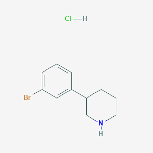 molecular formula C11H15BrClN B8257274 3-(3-Bromophenyl)piperidine hydrochloride 