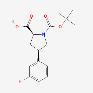 molecular formula C16H20FNO4 B8257308 (2S,4R)-1-(tert-butoxycarbonyl)-4-(3-fluorophenyl)pyrrolidine-2-carboxylic acid 