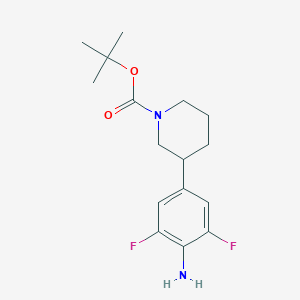 molecular formula C16H22F2N2O2 B8257364 Tert-butyl 3-(4-amino-3,5-difluorophenyl)piperidine-1-carboxylate 