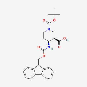 molecular formula C26H30N2O6 B8257387 (3R,4S)-4-((((9H-fluoren-9-yl)methoxy)carbonyl)amino)-1-(tert-butoxycarbonyl)piperidine-3-carboxylic acid 