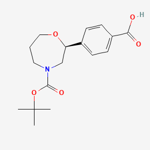 molecular formula C17H23NO5 B8257403 (S)-4-(4-(tert-butoxycarbonyl)-1,4-oxazepan-2-yl)benzoic acid 