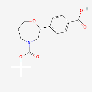 molecular formula C17H23NO5 B8257404 (R)-4-(4-(tert-butoxycarbonyl)-1,4-oxazepan-2-yl)benzoic acid 