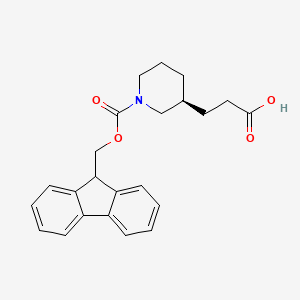 molecular formula C23H25NO4 B8257413 3-[(3S)-1-{[(9H-fluoren-9-yl)methoxy]carbonyl}piperidin-3-yl]propanoic acid 