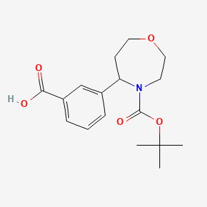 molecular formula C17H23NO5 B8257442 3-(4-(Tert-butoxycarbonyl)-1,4-oxazepan-5-yl)benzoic acid 