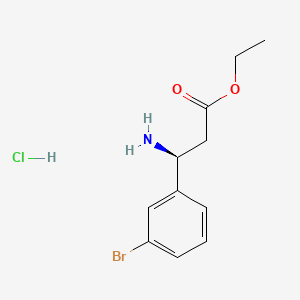 molecular formula C11H15BrClNO2 B8257461 ethyl (S)-3-amino-3-(3-bromophenyl)propanoate hydrochloride 
