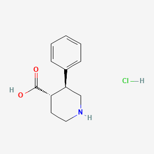 molecular formula C12H16ClNO2 B8257469 (3S,4S)-3-phenylpiperidine-4-carboxylic acid hydrochloride 