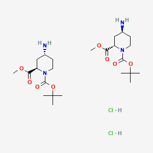 molecular formula C24H46Cl2N4O8 B8257470 rel-1-(tert-butyl) 2-methyl (2R,4R)-4-aminopiperidine-1,2-dicarboxylate hydrochloride 