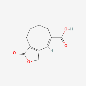 molecular formula C11H12O4 B8257491 (E)-1-oxo-1,3,6,7,8,9-hexahydrocycloocta[c]furan-5-carboxylic acid 