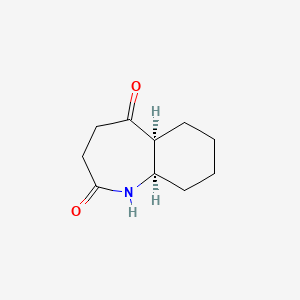 molecular formula C10H15NO2 B8257506 rel-(5aS,9aR)-octahydro-1H-benzo[b]azepine-2,5-dione 