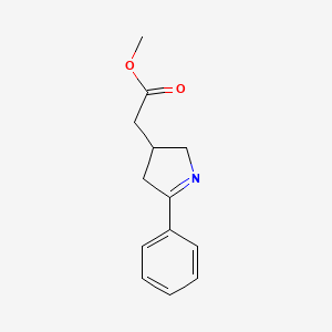 molecular formula C13H15NO2 B8257512 methyl 2-(5-phenyl-3,4-dihydro-2H-pyrrol-3-yl)acetate 