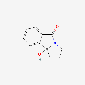 molecular formula C11H11NO2 B8257520 1,2,3,9b-Tetrahydro-9b-hydroxy-5H-pyrrolo[2,1-a]isoindol-5-one 