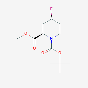 molecular formula C12H20FNO4 B8257524 1-(tert-butyl) 2-methyl (2R,4R)-4-fluoropiperidine-1,2-dicarboxylate 