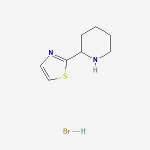 molecular formula C8H13BrN2S B8257530 2-(Piperidin-2-yl)thiazole hydrobromide 