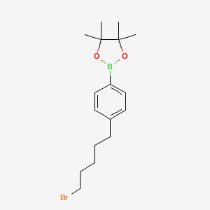molecular formula C17H26BBrO2 B8257536 2-(4-(5-Bromopentyl)phenyl)-4,4,5,5-tetramethyl-1,3,2-dioxaborolane 