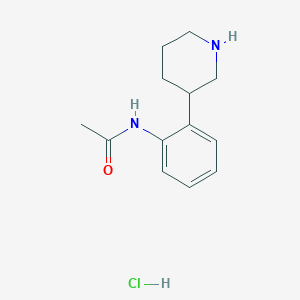 molecular formula C13H19ClN2O B8257549 N-(2-(piperidin-3-yl)phenyl)acetamide hydrochloride 