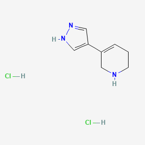 molecular formula C8H13Cl2N3 B8257552 5-(1H-pyrazol-4-yl)-1,2,3,6-tetrahydropyridine dihydrochloride 