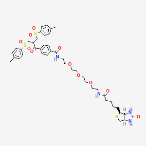 molecular formula C43H56N4O11S3 B8257587 Biotin-PEG3-Bis-sulfone CAS No. 2055048-58-1