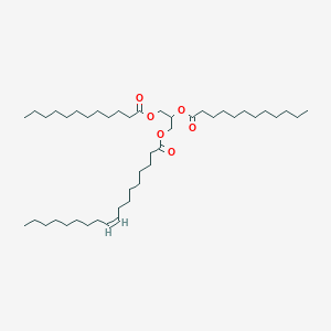 molecular formula C45H84O6 B8257644 9-Octadecenoic acid (9Z)-, 2,3-bis[(1-oxododecyl)oxy]propyl ester CAS No. 20299-66-5