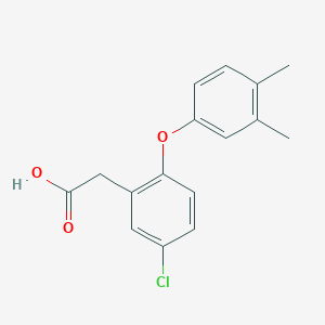 molecular formula C16H15ClO3 B8257663 Benzeneacetic acid, 5-chloro-2-(3,4-dimethylphenoxy)- CAS No. 1242015-27-5