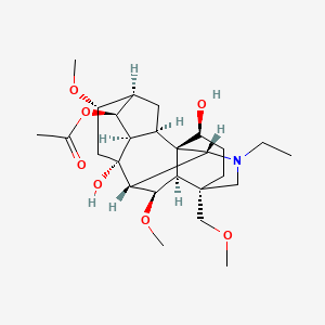 molecular formula C26H41NO7 B8257666 Aconitane-1,8,14-triol, 20-ethyl-6,16-dimethoxy-4-(methoxymethyl)-, 14-acetate, (1alpha,6alpha,14alpha,16beta)- CAS No. 1354-86-5