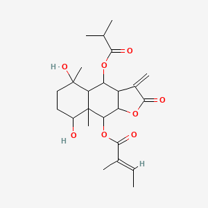 [5,8-dihydroxy-5,8a-dimethyl-3-methylidene-4-(2-methylpropanoyloxy)-2-oxo-3a,4,4a,6,7,8,9,9a-octahydrobenzo[f][1]benzofuran-9-yl] (E)-2-methylbut-2-enoate