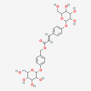 molecular formula C28H34O14 B8257800 [4-[3,4,5-trihydroxy-6-(hydroxymethyl)oxan-2-yl]oxyphenyl]methyl (E)-3-[4-[3,4,5-trihydroxy-6-(hydroxymethyl)oxan-2-yl]oxyphenyl]prop-2-enoate 