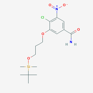 molecular formula C16H25ClN2O5Si B8257957 3-[3-[Tert-butyl(dimethyl)silyl]oxypropoxy]-4-chloro-5-nitrobenzamide 