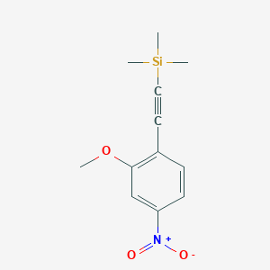 molecular formula C12H15NO3Si B8257962 ((2-Methoxy-4-nitrophenyl)ethynyl)trimethylsilane 