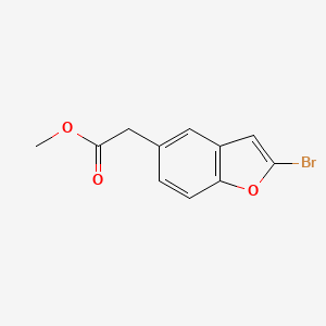 molecular formula C11H9BrO3 B8258012 Methyl 2-(2-bromobenzofuran-5-yl)acetate 