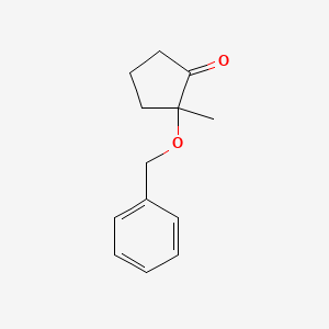 molecular formula C13H16O2 B8258075 2-Methyl-2-phenylmethoxycyclopentan-1-one 