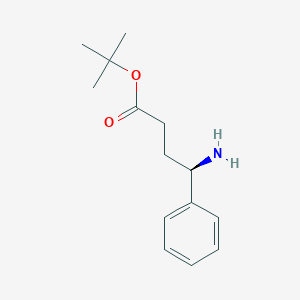 molecular formula C14H21NO2 B8258107 tert-butyl (4R)-4-amino-4-phenylbutanoate 