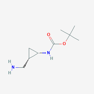 molecular formula C9H18N2O2 B8258143 tert-butyl N-[(1S,2S)-2-(aminomethyl)cyclopropyl]carbamate 