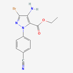 Ethyl 4-amino-5-bromo-2-(4-cyanophenyl)pyrazole-3-carboxylate