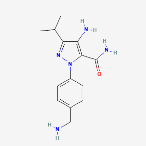 4-Amino-2-[4-(aminomethyl)phenyl]-5-propan-2-ylpyrazole-3-carboxamide